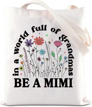 KUIYAI MIMI Tote Bag Grandma Gift Best MIMI Ever Shoulder Bag Grandmother Again Gift Mother Day Gift Grandmom Birthday Gift