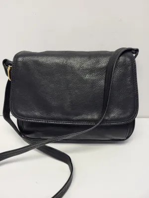 La Strada Black Leather Shoulder/Crossbody Bag