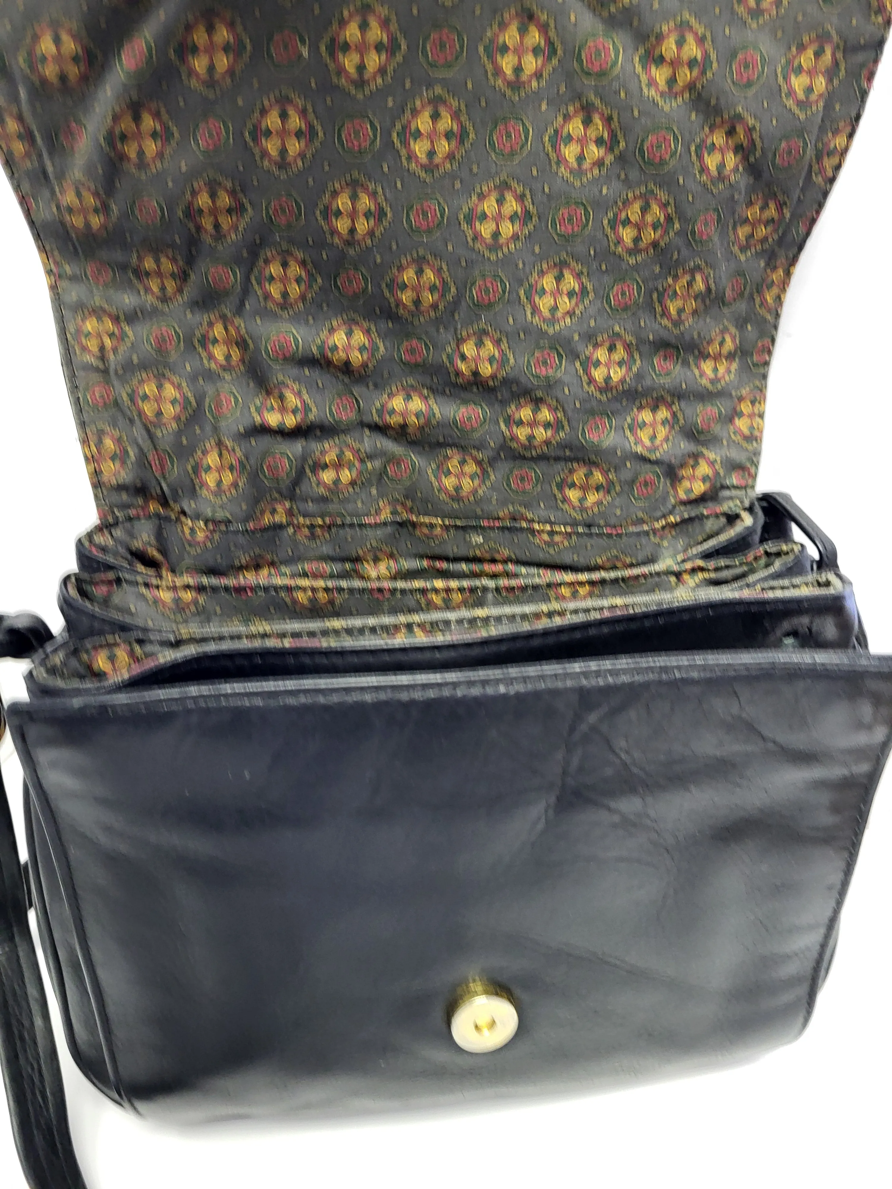 La Strada Black Leather Shoulder/Crossbody Bag