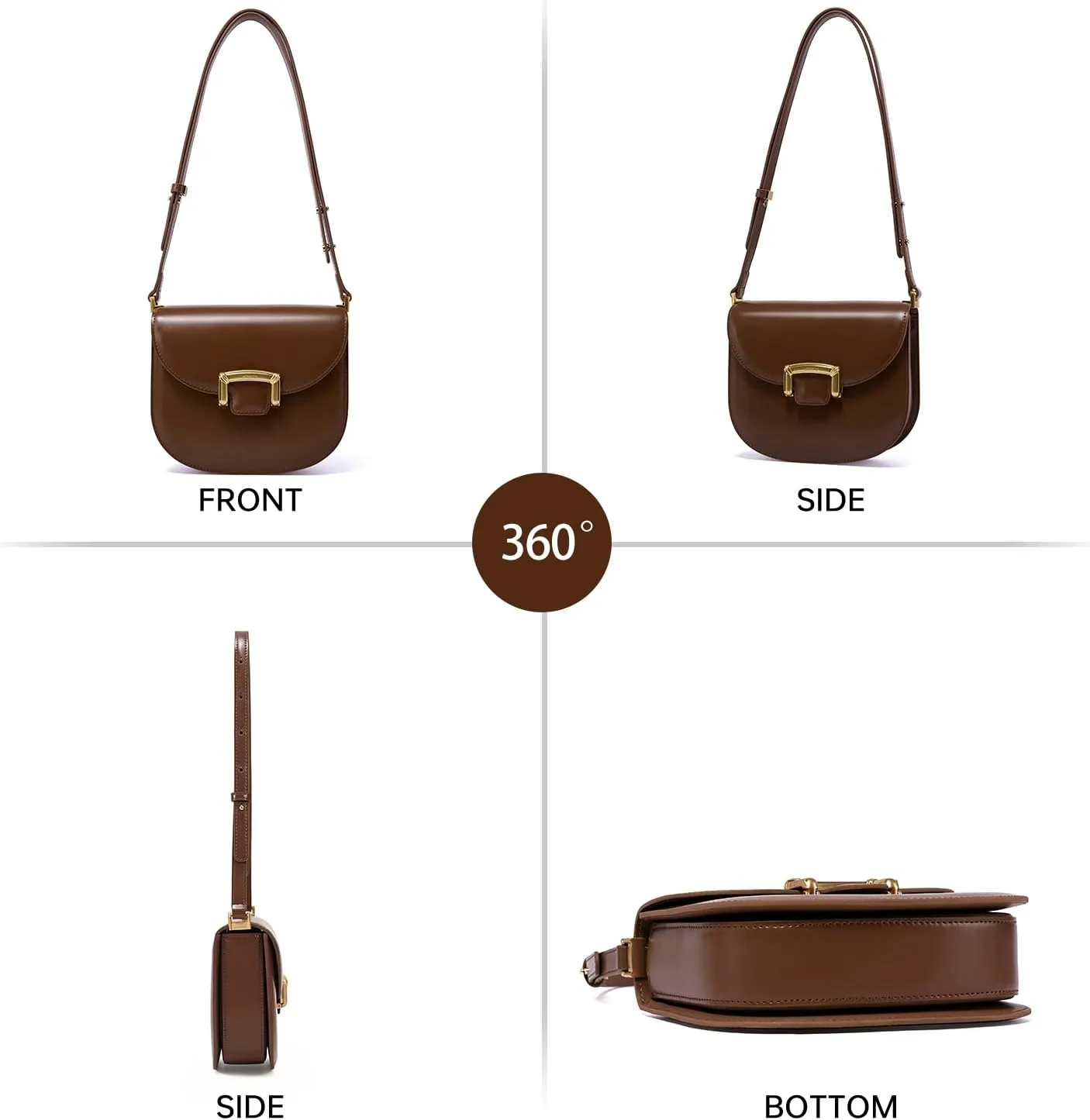 LAFESTIN Small Split Leather Crossbody Purses For Women with Adjustable Strap Shoulder Handbags with Credit Card Slot