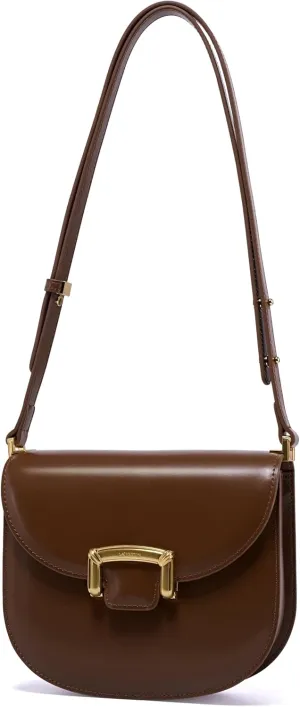 LAFESTIN Small Split Leather Crossbody Purses For Women with Adjustable Strap Shoulder Handbags with Credit Card Slot