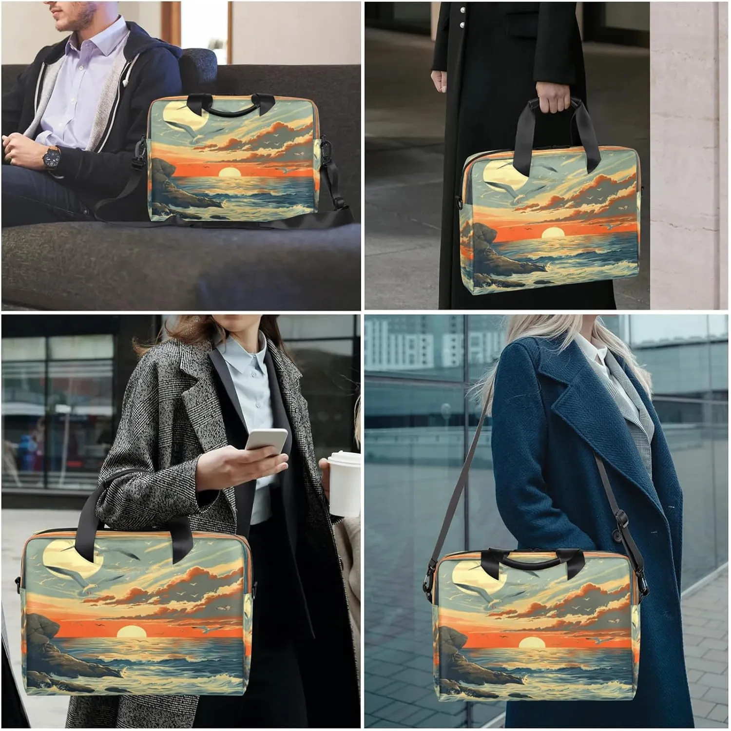 Laptop Shoulder Bag Compatible with Handle, Messenger Shoulder Case for Tablet, Laptop Carrying Case