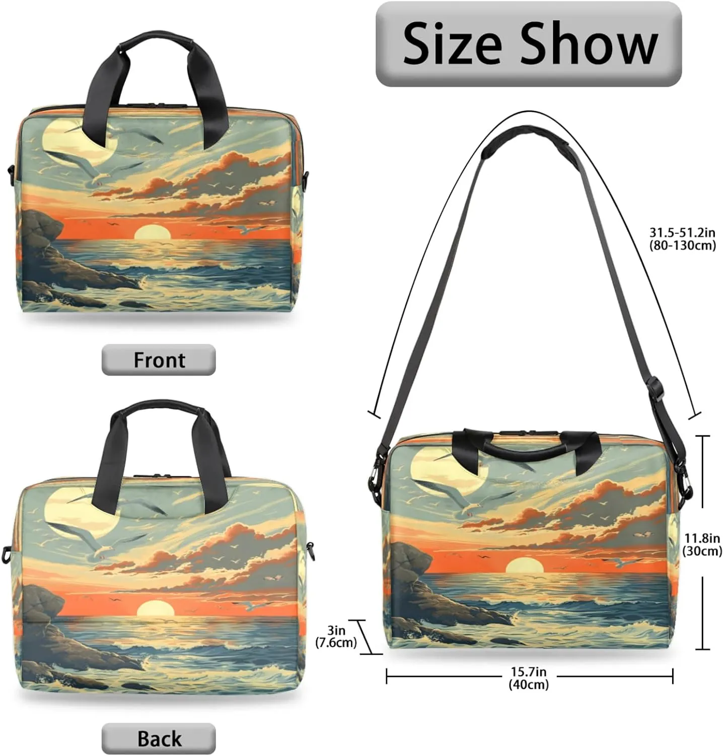 Laptop Shoulder Bag Compatible with Handle, Messenger Shoulder Case for Tablet, Laptop Carrying Case