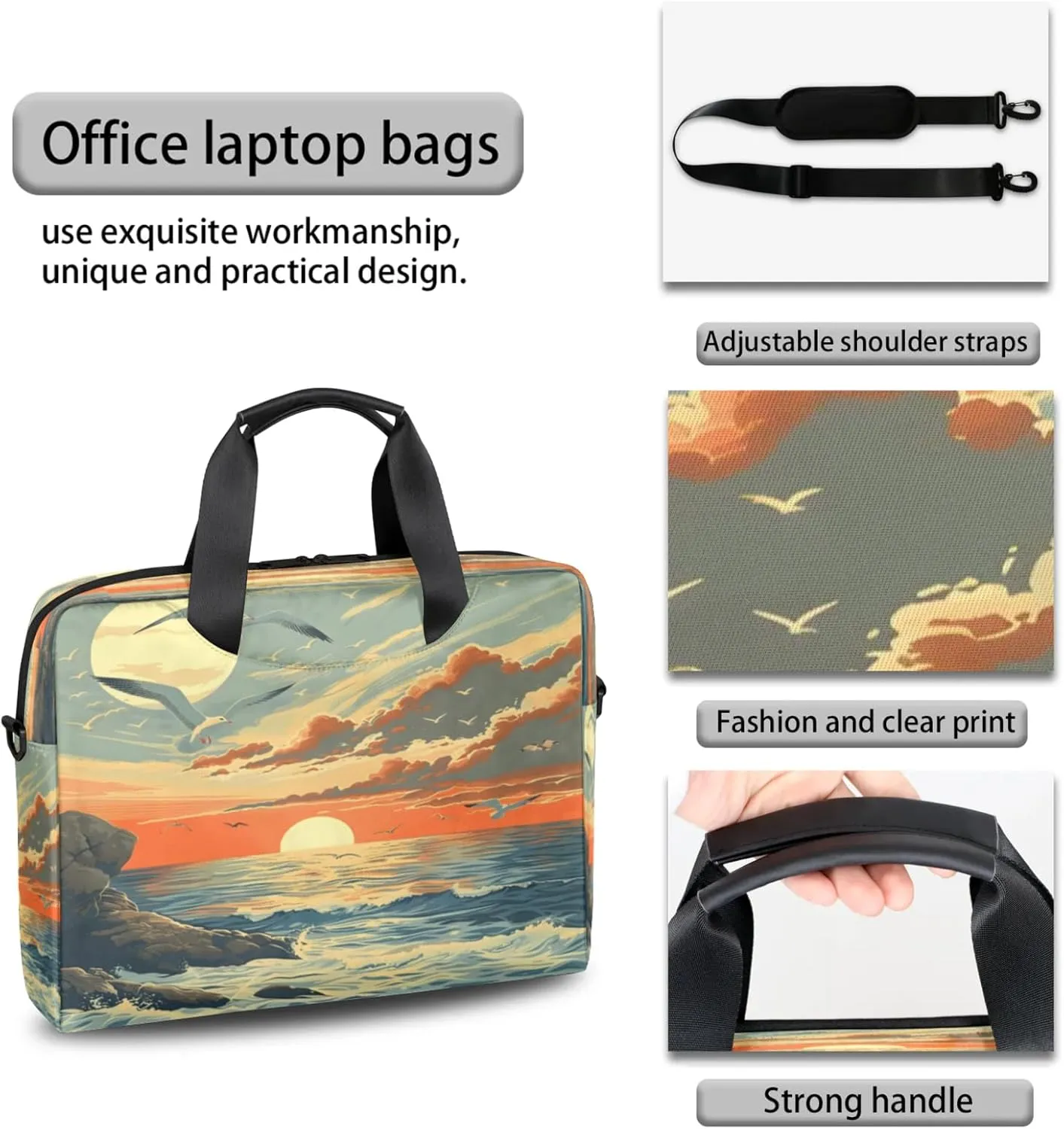 Laptop Shoulder Bag Compatible with Handle, Messenger Shoulder Case for Tablet, Laptop Carrying Case