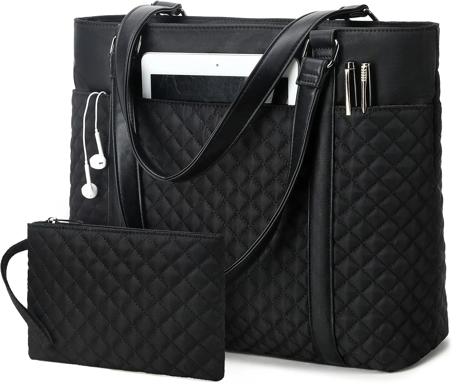 Laptop Tote Bag Womens Work Bags Purse Floral Teacher Handbag Shoulder Bag fit 15.6 in laptop