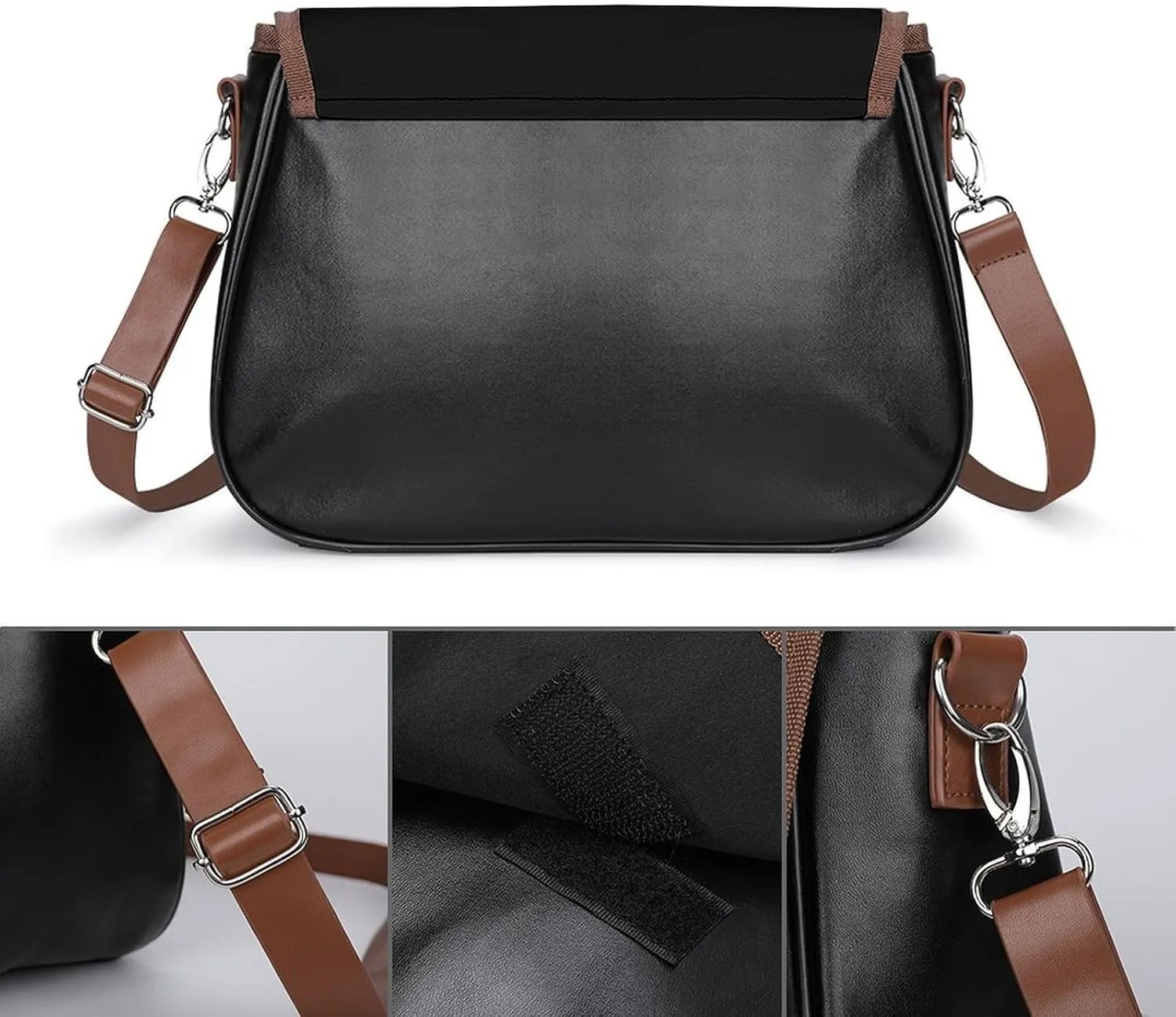 Large Crossbody Bag Travel Fashion Shoulder Bag Waterproof Leather Purse