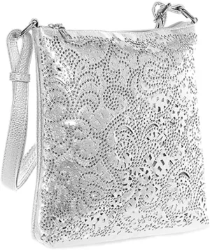 Laser Cut Bling Cross Body Bag Rhinestone Purse