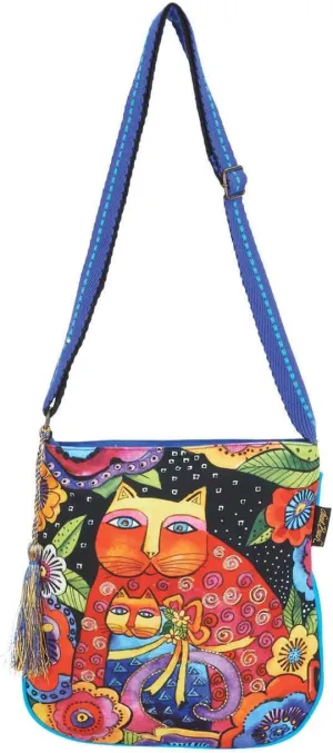 Laurel Burch Cotton Crossbody -"Mother Daughter in Flowers"