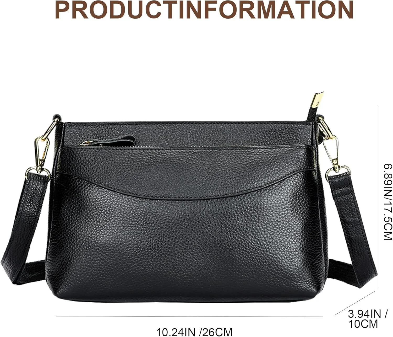 Leather Women's Crossbody Bag, Stylish Small Square Shoulder Bag with Adjustable Shoulder Strap for Everyday Use