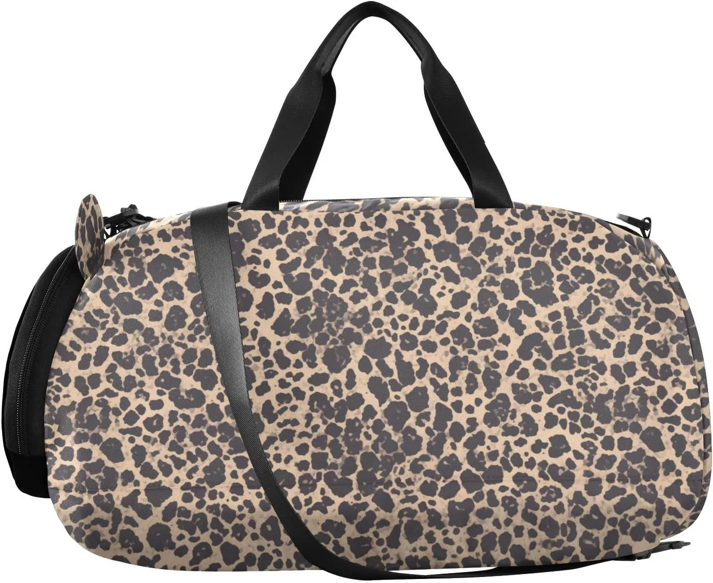 Leopard Print Pattern Sling Purse Crossbody with Shoes Compartment Trendy Over Shoulder Purse for Have a meal