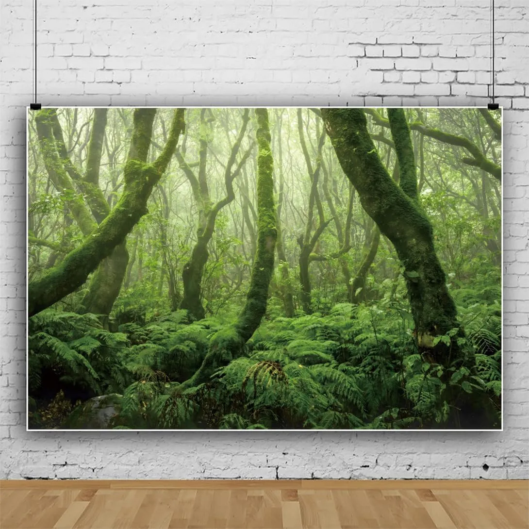 Leyiyi 10x8ft Tropical Rinforest Backdrop for Photography Mysterious Jungle Forest Natural Scenery Photo Background Travel Outdoor Camping Theme Party Background Hiking Tourism Photo Studio Props