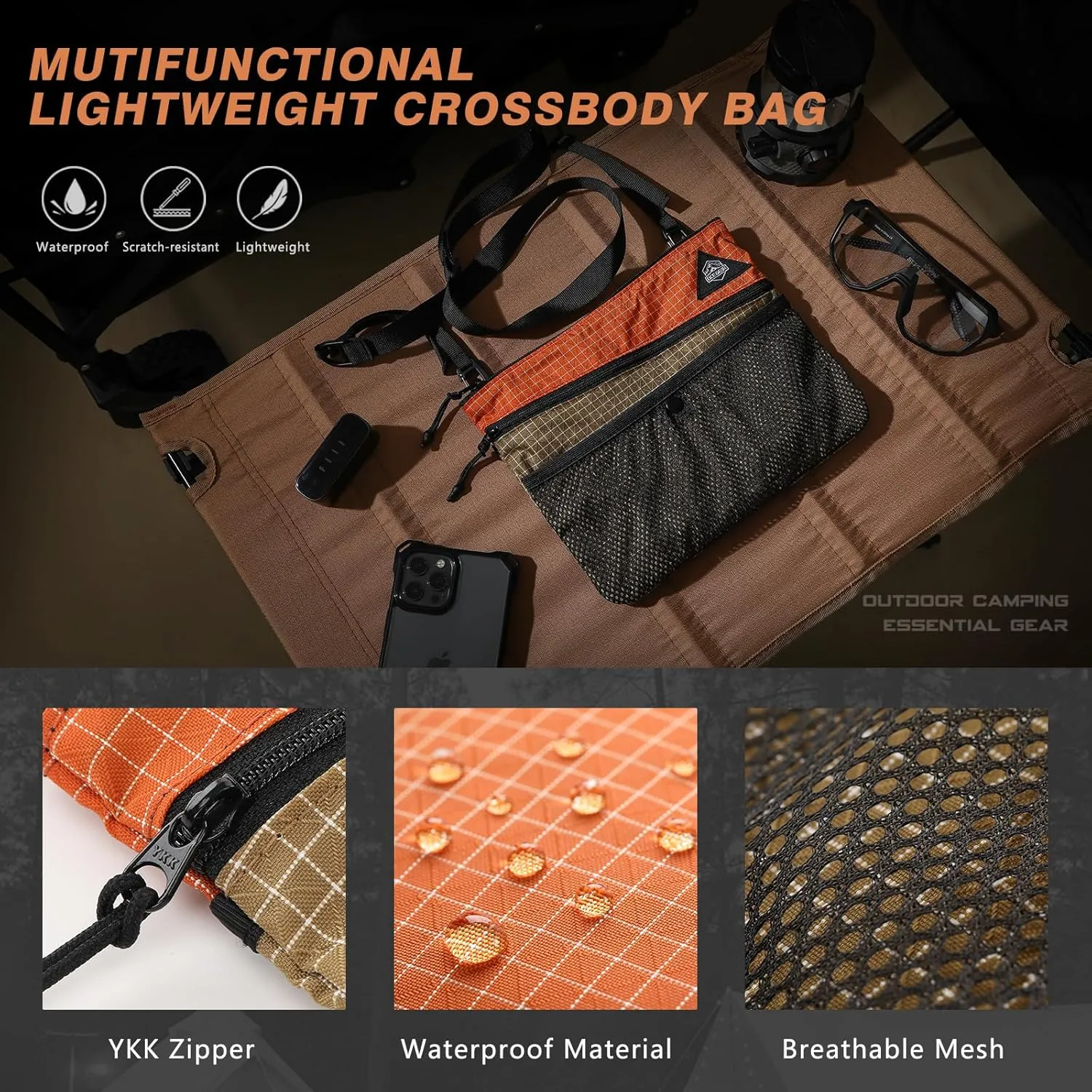 Lightweight Crossbody Bag Waterproof Women Shoulder Bag Men Small Crossbody Purse Suitable for Travel, Commuting
