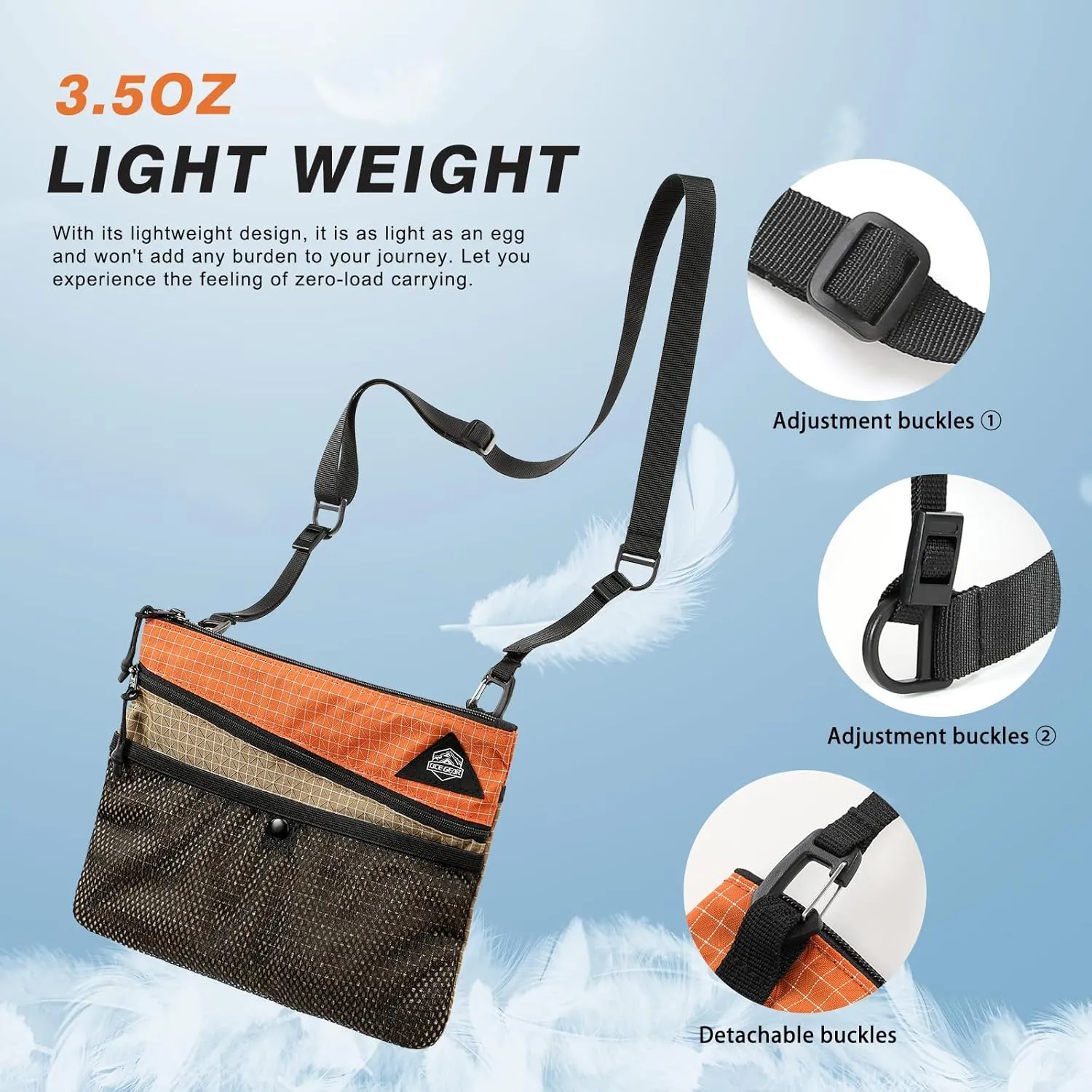 Lightweight Crossbody Bag Waterproof Women Shoulder Bag Men Small Crossbody Purse Suitable for Travel, Commuting