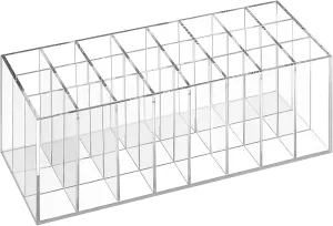 Lipstick Organizer 24 Slot Lipstick Holder Display Rack Small Clear Plastic Compact Lip Gloss Chapstick Perfume Sample Mascara Holder