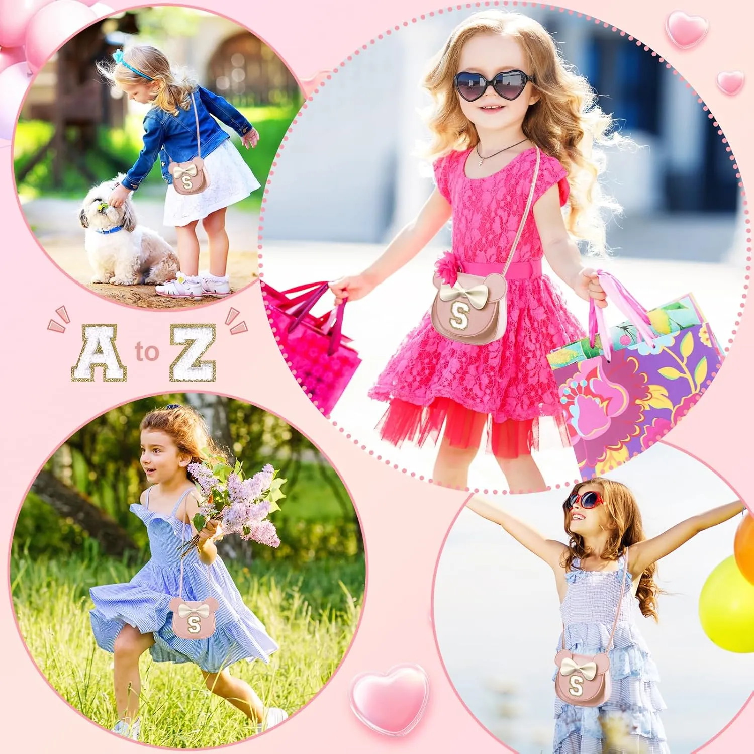 Little Girl Toddler Purse - Cute Mouse Ear Bow Crossbody Bag for 2-8 Year Olds - Birthday Gift