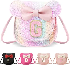 Little Girl Toddler Purse - Cute Mouse Ear Bow Crossbody Bag for 2-8 Year Olds - Birthday Gift
