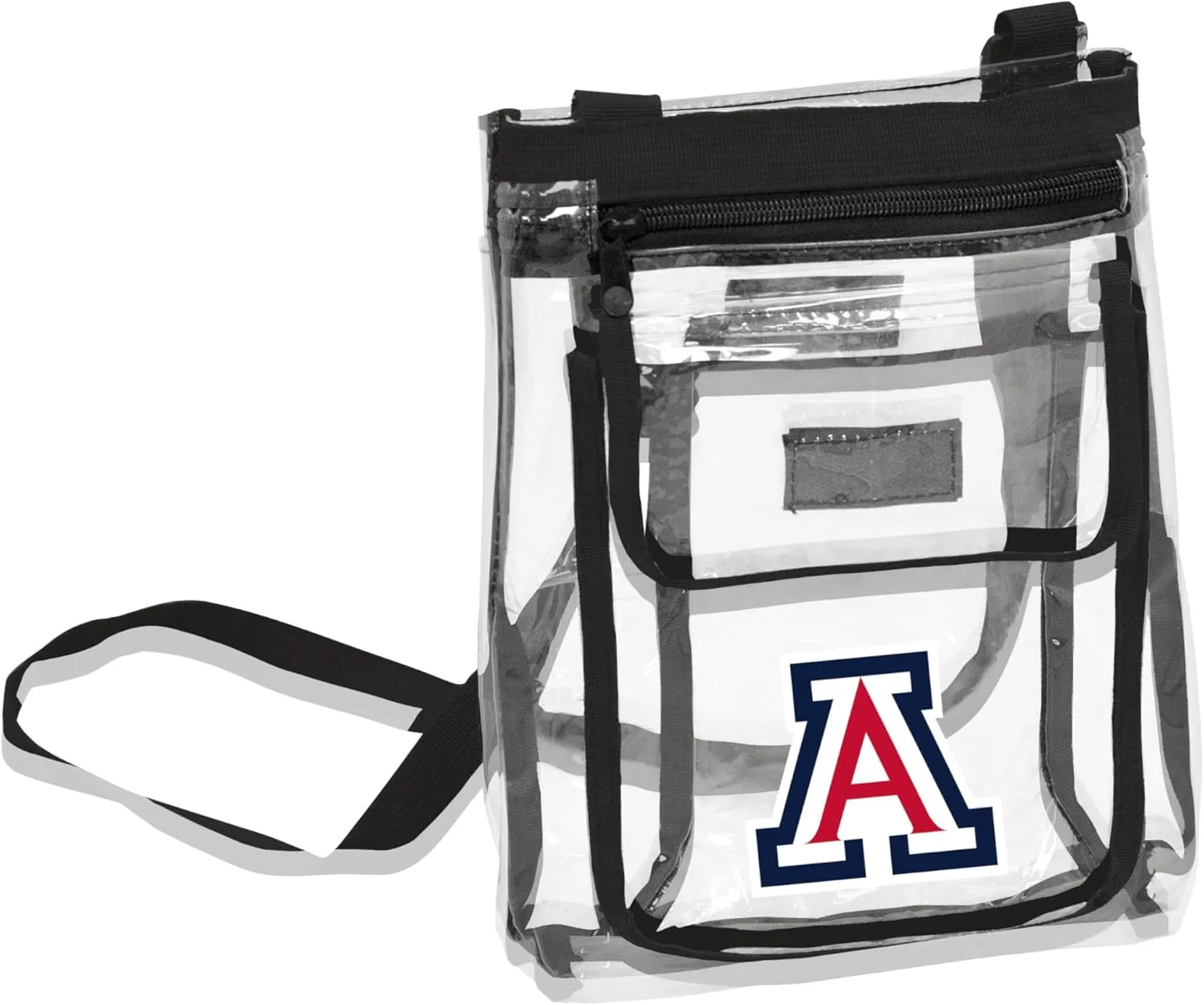 Logo Brands Gameday Clear Crossbody Bag - Stadium Approved, Adjustable Strap, Front Zipper Pocket