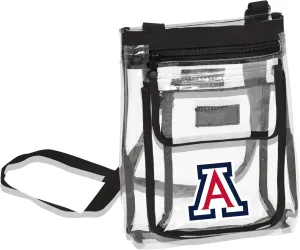 Logo Brands Gameday Clear Crossbody Bag - Stadium Approved, Adjustable Strap, Front Zipper Pocket