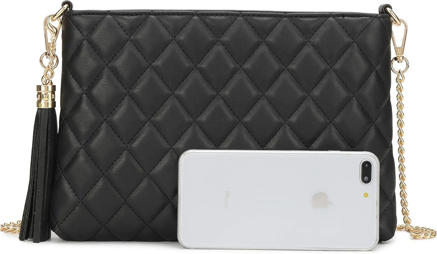lola mae Women's Wristlet Handbags Simple Quilted Small Clutch Crossbody Bag