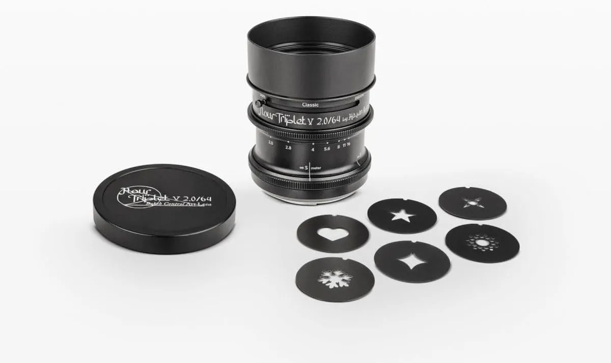 Lomography Nour Triplet V 2.0/64 Bokeh Control Art Lens, f/2.0-16, 64mm, Black Aluminum, Compatible with Sony E Mount (Soft Focus, Classic Focus, Bubble Focus)