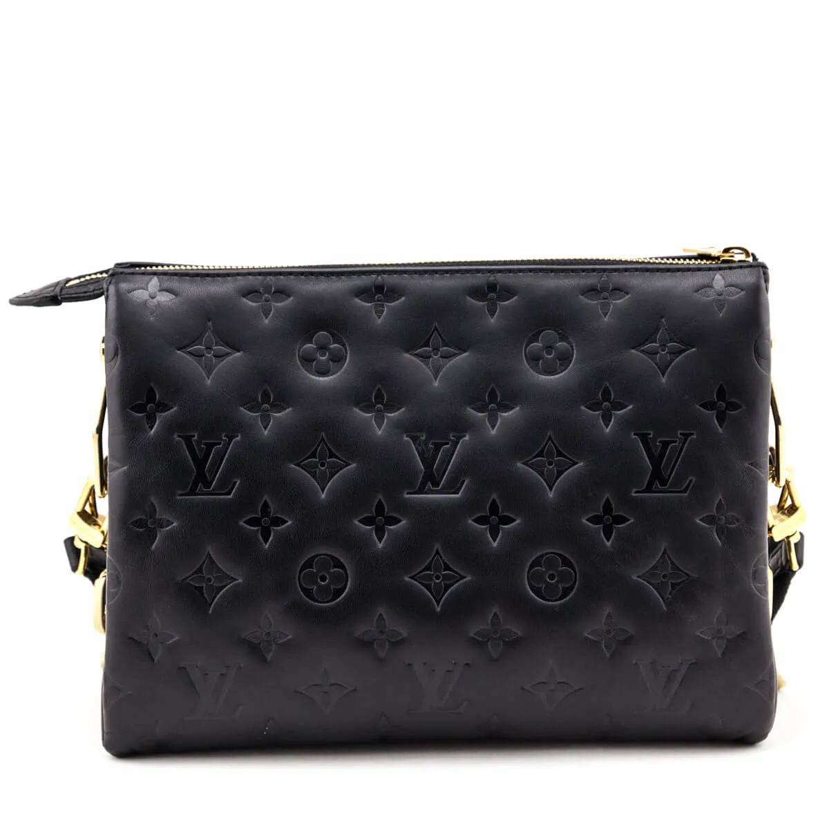 Louis Vuitton Black Monogram Embossed Lambskin Coussin PM