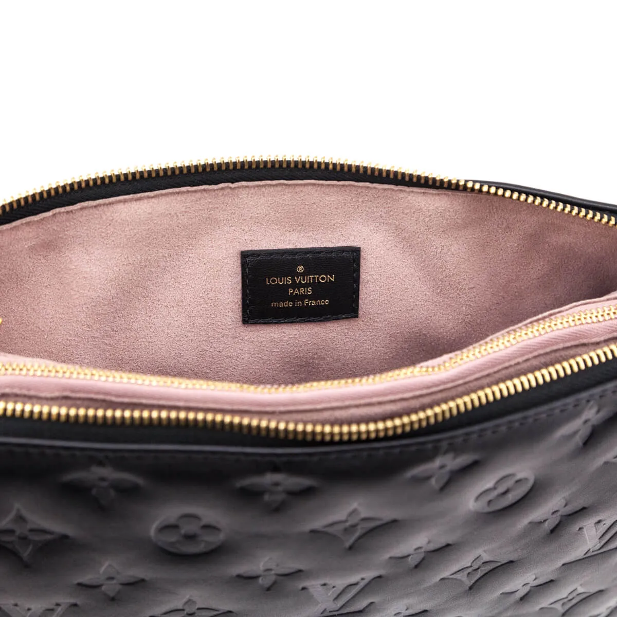Louis Vuitton Black Monogram Embossed Lambskin Coussin PM