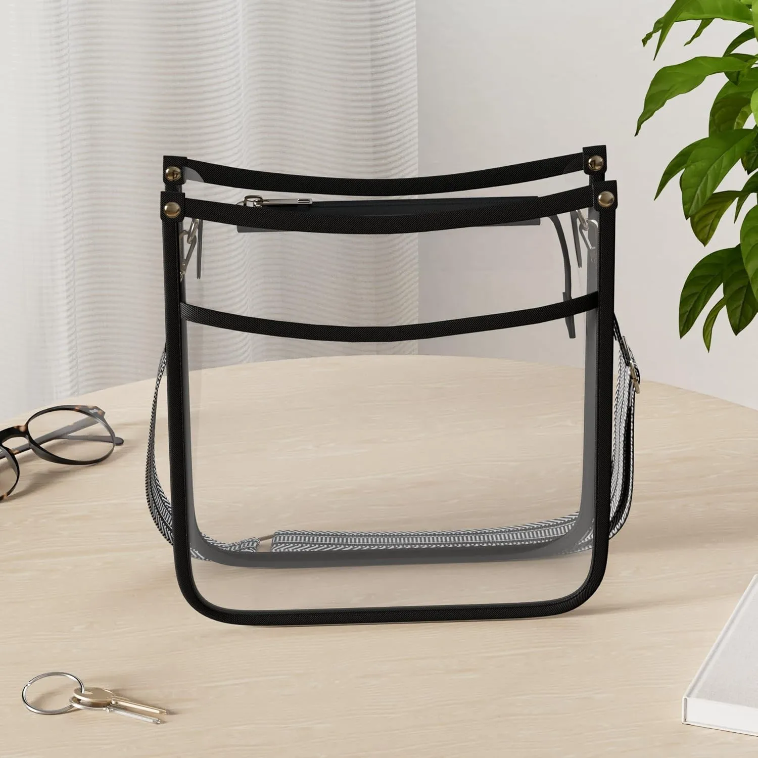 LOXOMU Clear Crossbody Bag Stadium Approved - Clear Purses for Women with Adjustable Strap Clear Shoulder Bag for Concerts