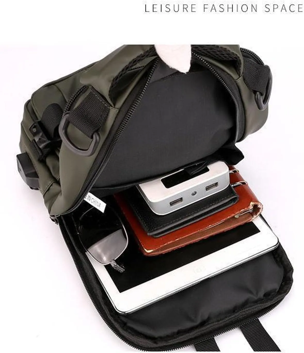 Luckyabow Waterproof Crossbody Bag, 2025 New Luckyabow Waterproof Sling Bag Backpack For Women Men, For Hiking And Walking (Khaki)