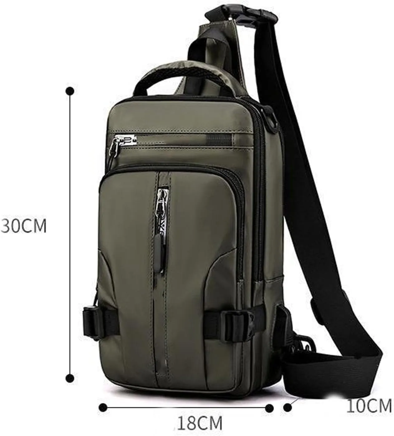 Luckyabow Waterproof Crossbody Bag, 2025 New Luckyabow Waterproof Sling Bag Backpack For Women Men, For Hiking And Walking (Khaki)