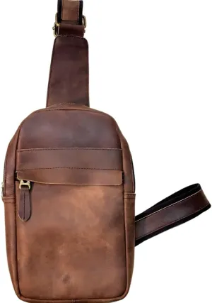 Lumberjack Plaid Boreal Crossbody Bag Made with Full Grain Genuine Leather Chest Bag for Women and Men With Adjustable Strap