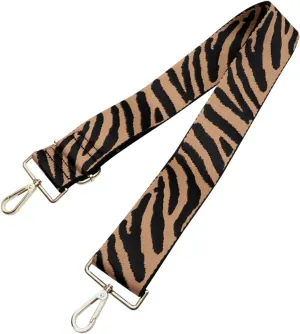 Lurrose Elegant Zebra Pattern Shoulder Belt Wide for Crossbody Bag Purse Replacement Made of Canvas