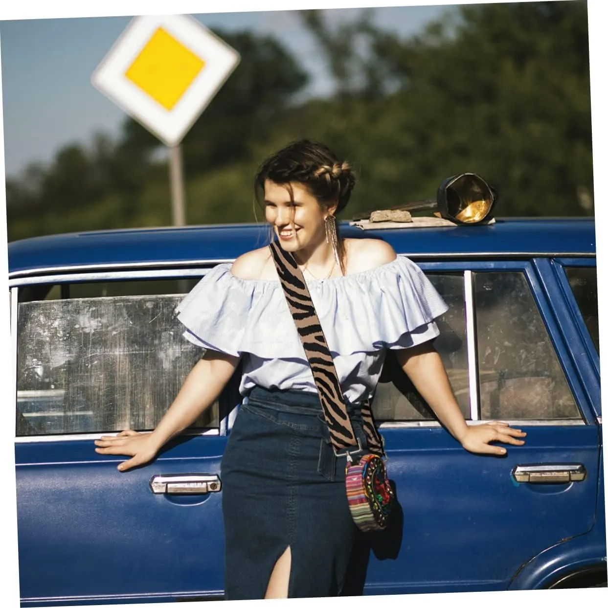 Lurrose Elegant Zebra Pattern Shoulder Belt Wide for Crossbody Bag Purse Replacement Made of Canvas