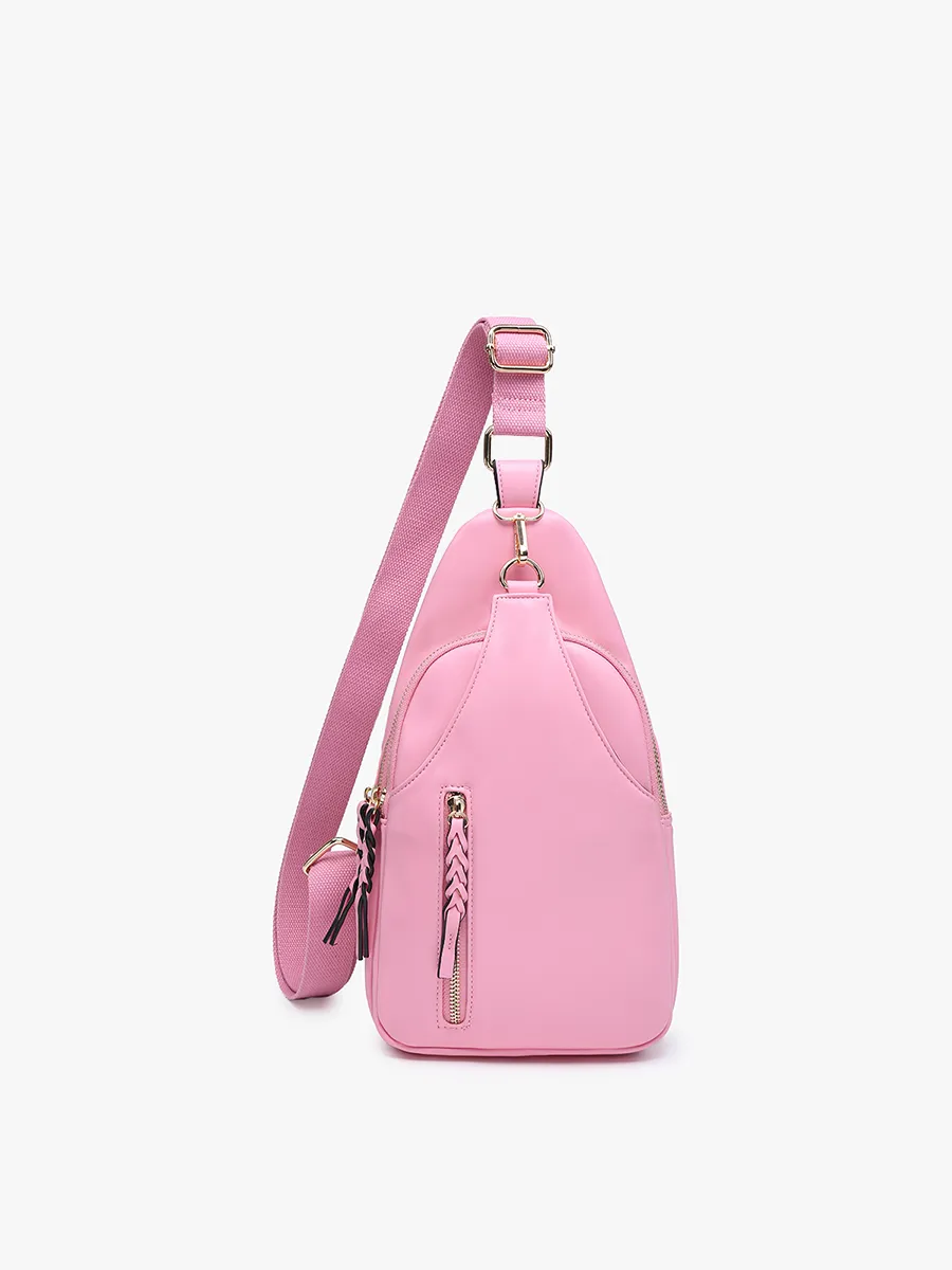 M2342 Nikki Dual Compartment Sling Pack Bag: Bubblegum