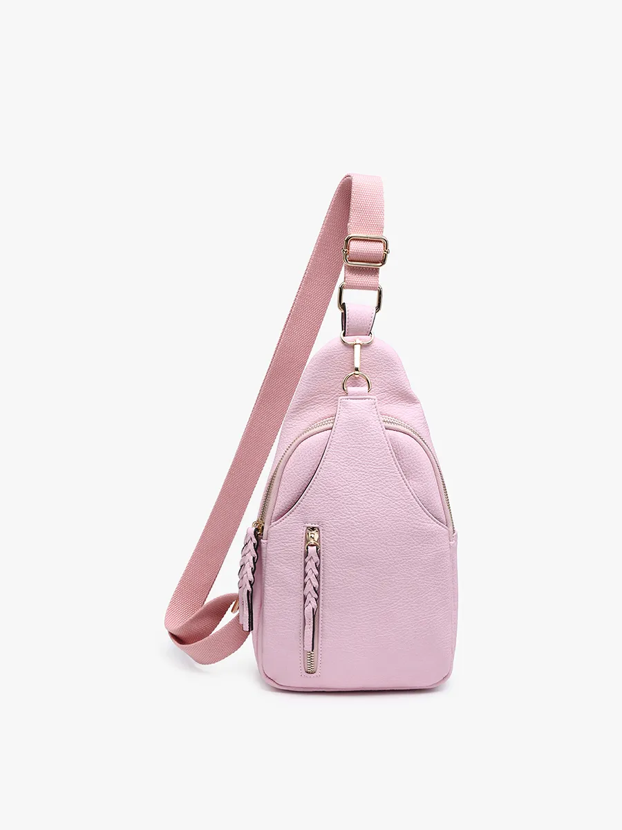 M2342 Nikki Dual Compartment Sling Pack Bag: Bubblegum