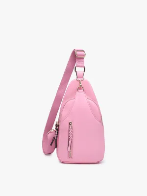 M2342 Nikki Dual Compartment Sling Pack Bag: Bubblegum