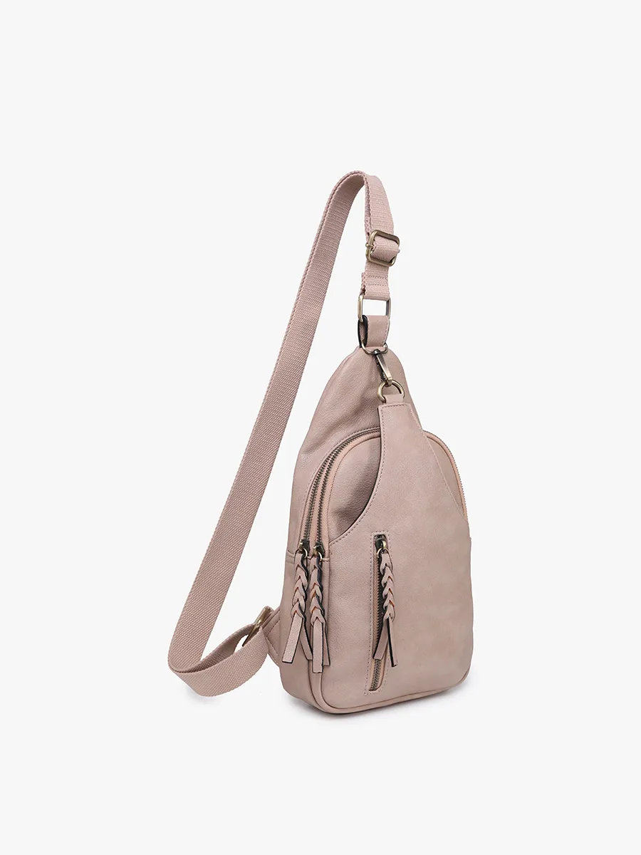 M2342 Nikki Dual Compartment Sling Pack Bag: Bubblegum