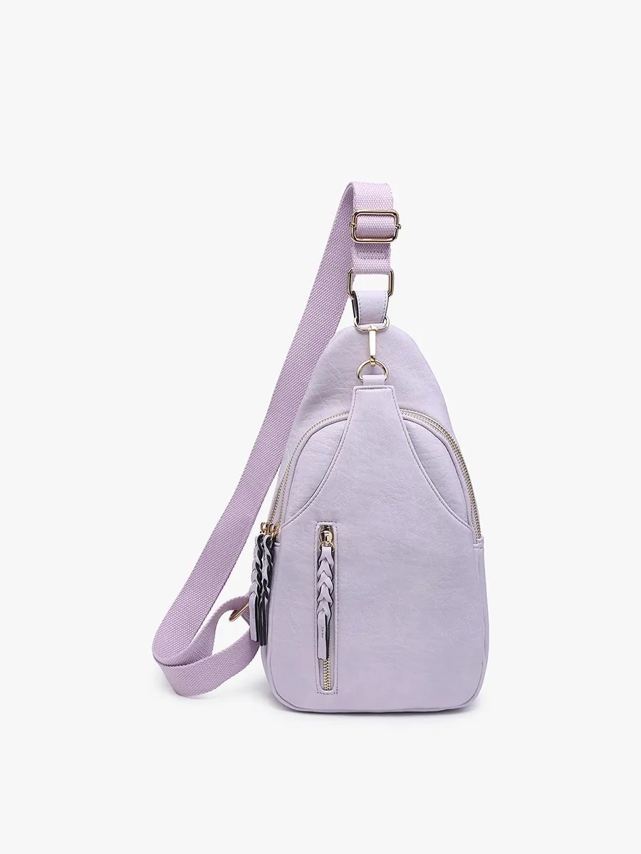 M2342 Nikki Dual Compartment Sling Pack Bag: Bubblegum
