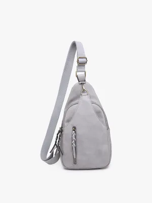 M2342 Nikki Dual Compartment Sling Pack Bag: Grey