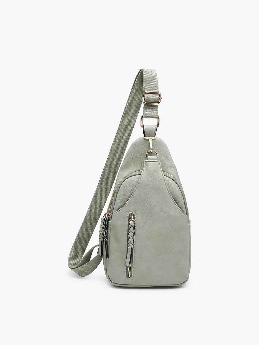 M2342 Nikki Dual Compartment Sling Pack Bag: Wine
