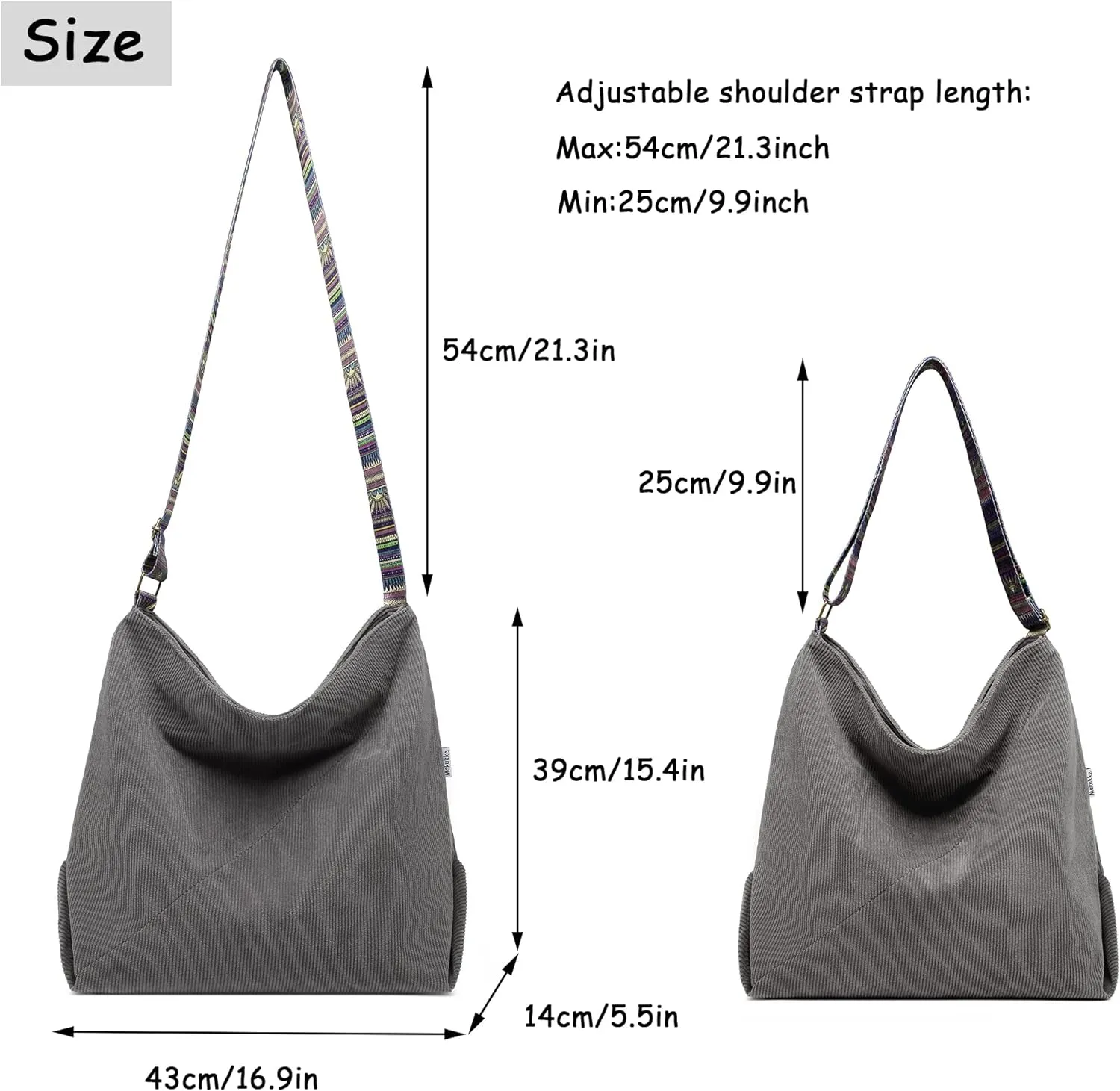 Makukke Tote Bag Women Large Crossbody Bag Stylish Handbag for Women Corduroy Hobo Bag Fashion shoulder Bag Purse