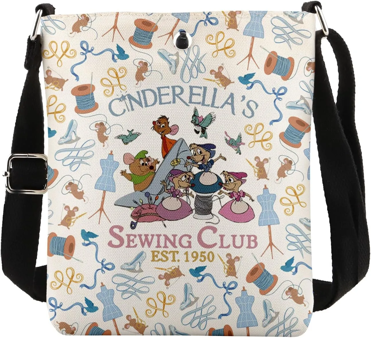 MAOFAED Cartoon Crossbody Bag for Fans, Sewing Gift for Women, Sewer Mom Gift, Sewing Gift for Grandma