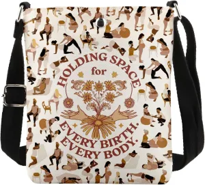 MAOFAED Doula Gift for Birth Worker, Midwife Gift, Labor and Delivery Positions Crossbody Bag, Shoulder Bag