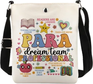 MAOFAED Paraprofessional Gift， Teacher Aide Gift， Para Appreciation Gift， Paraprofessional Dream Team Crossbody Bag