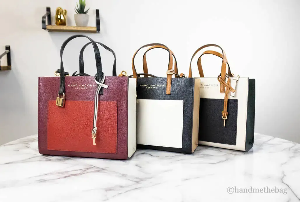 Marc Jacobs Grind Mini Pomegranate Colorblock Leather Tote