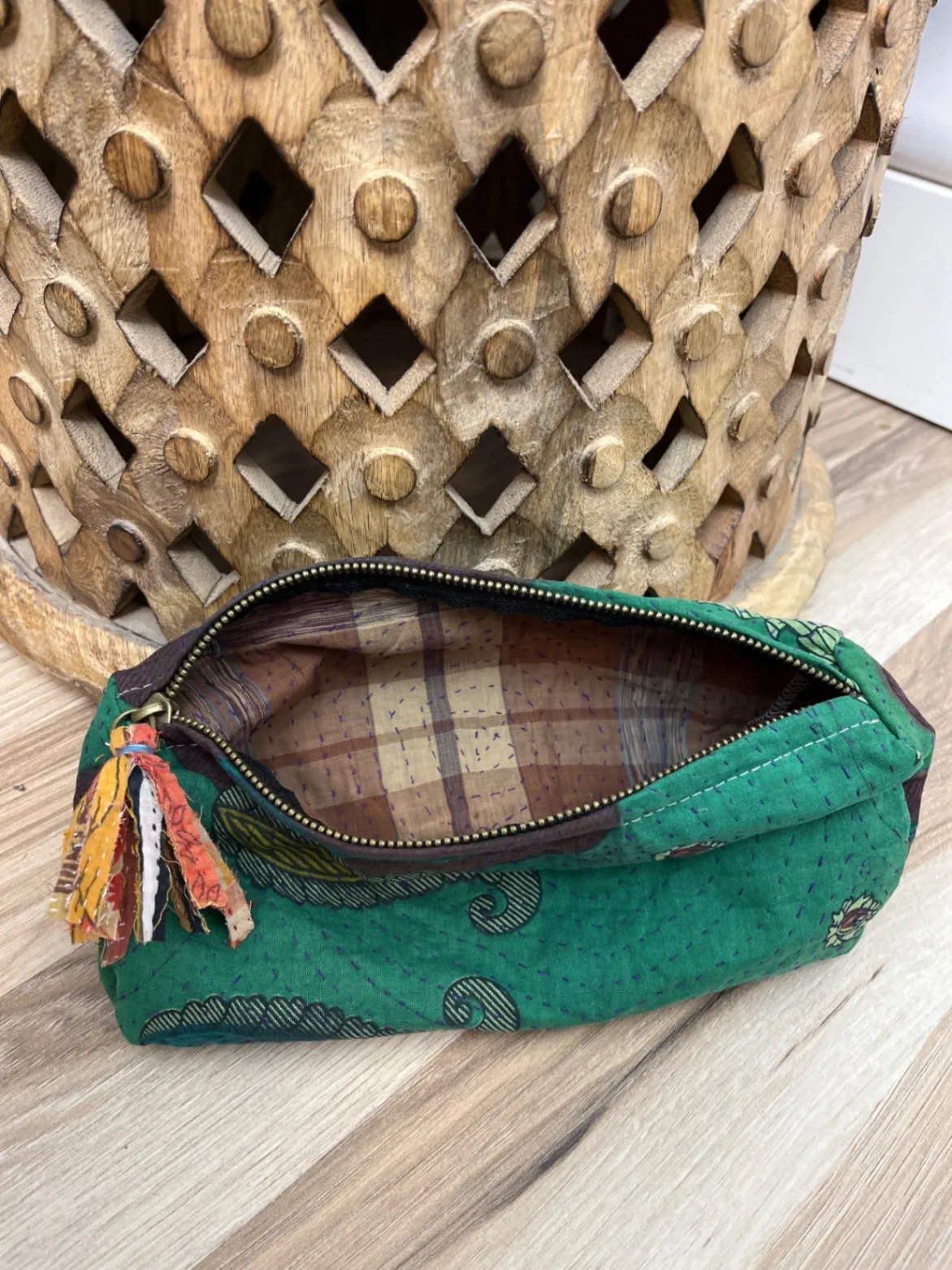 Medium Vintage Kantha Pouch