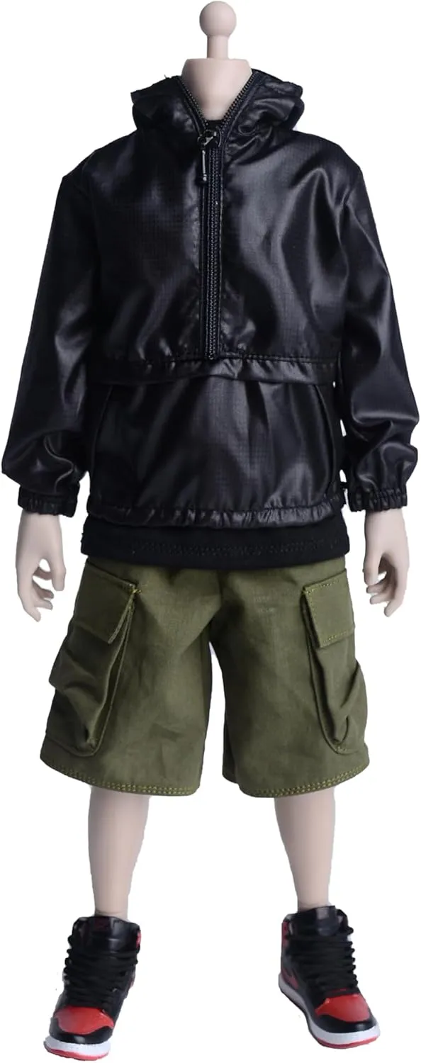 Meetoget 1/6 Scale Male Figure Polarized Jacket Coat Clothes for 12 inch Action Figure PM105US,Black