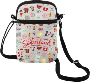 MEIKIUP Switzerland Cross Body Bag Switzerland Travel Vacation Gifts Switzerland Travel Souvenir Bag Shoulder Bag (Switzerland CB)