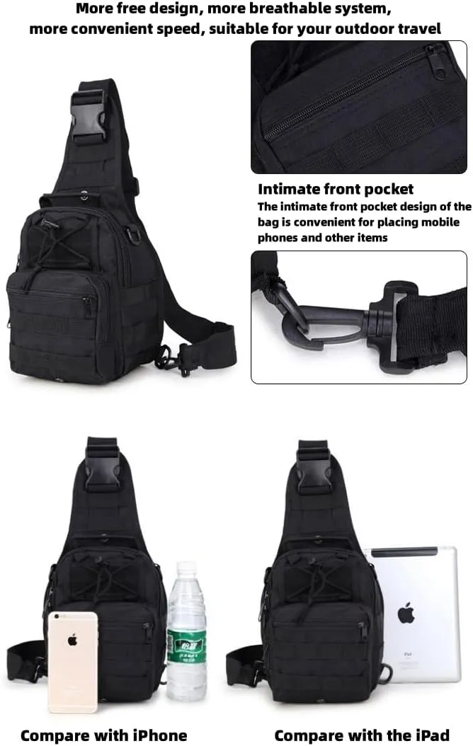 Men's Chest Bag Oxford Bag Crossbody Bag Shoulder Bag Korean Version Small Backpack Casual Belt Bag (black)