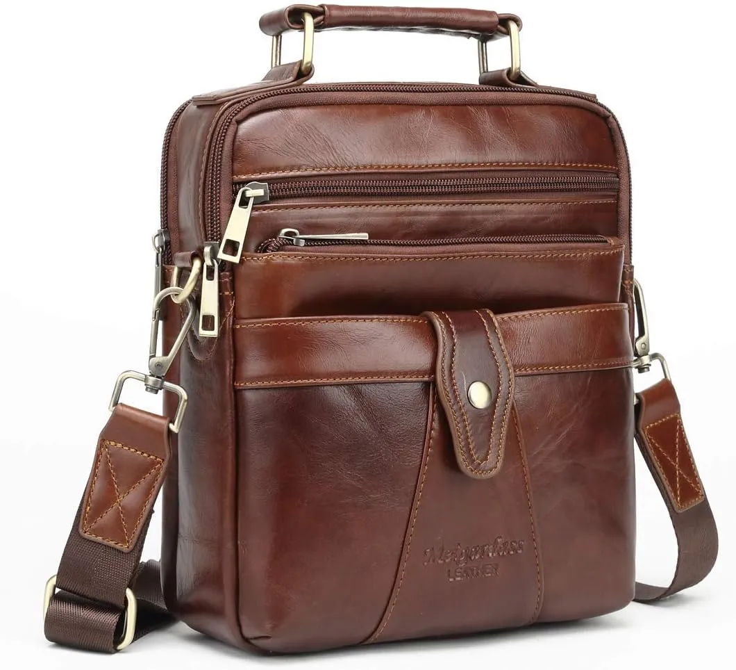 Men's Genuine Leather Messenger Shoulder Bag Handbag CrossBody Briefcase
