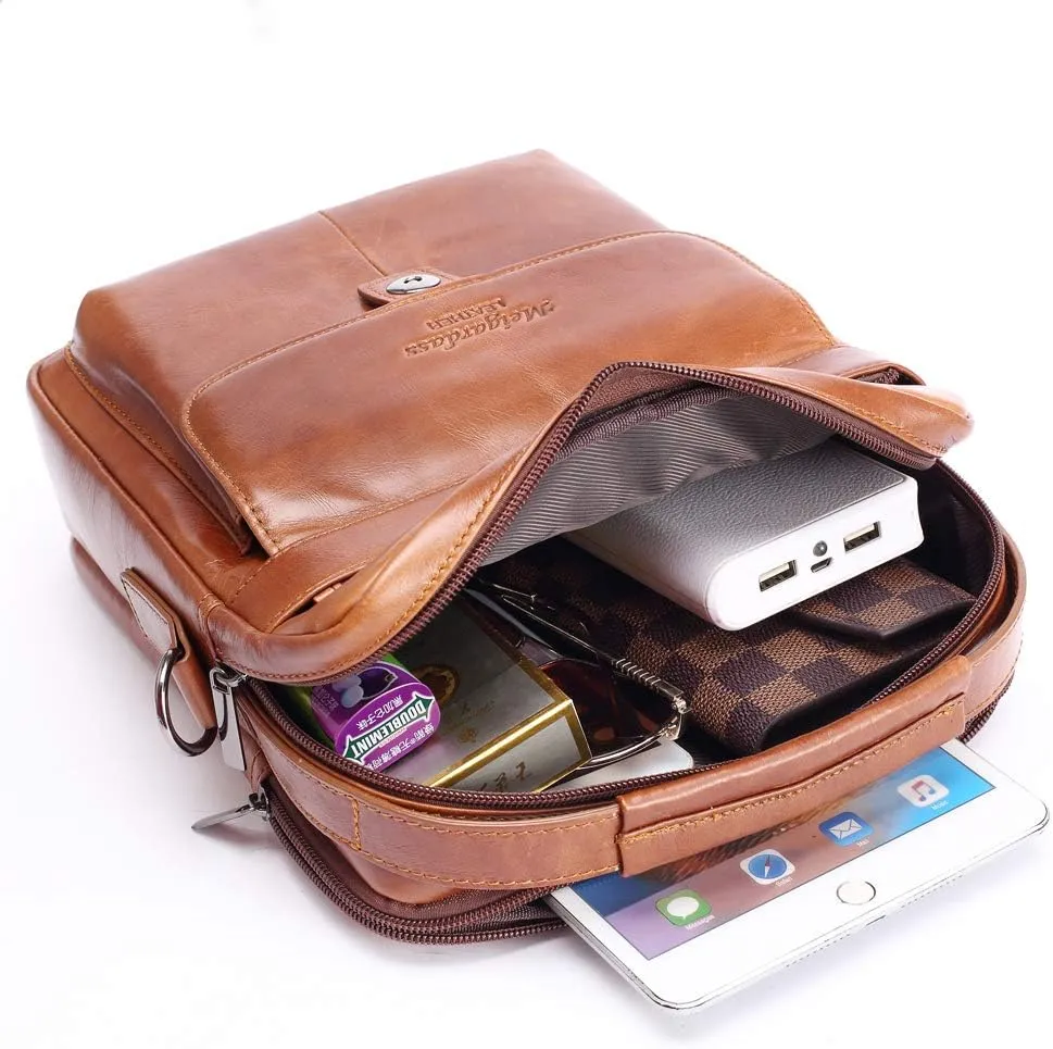 Men's Genuine Leather Messenger Shoulder Bag Handbag CrossBody Briefcase